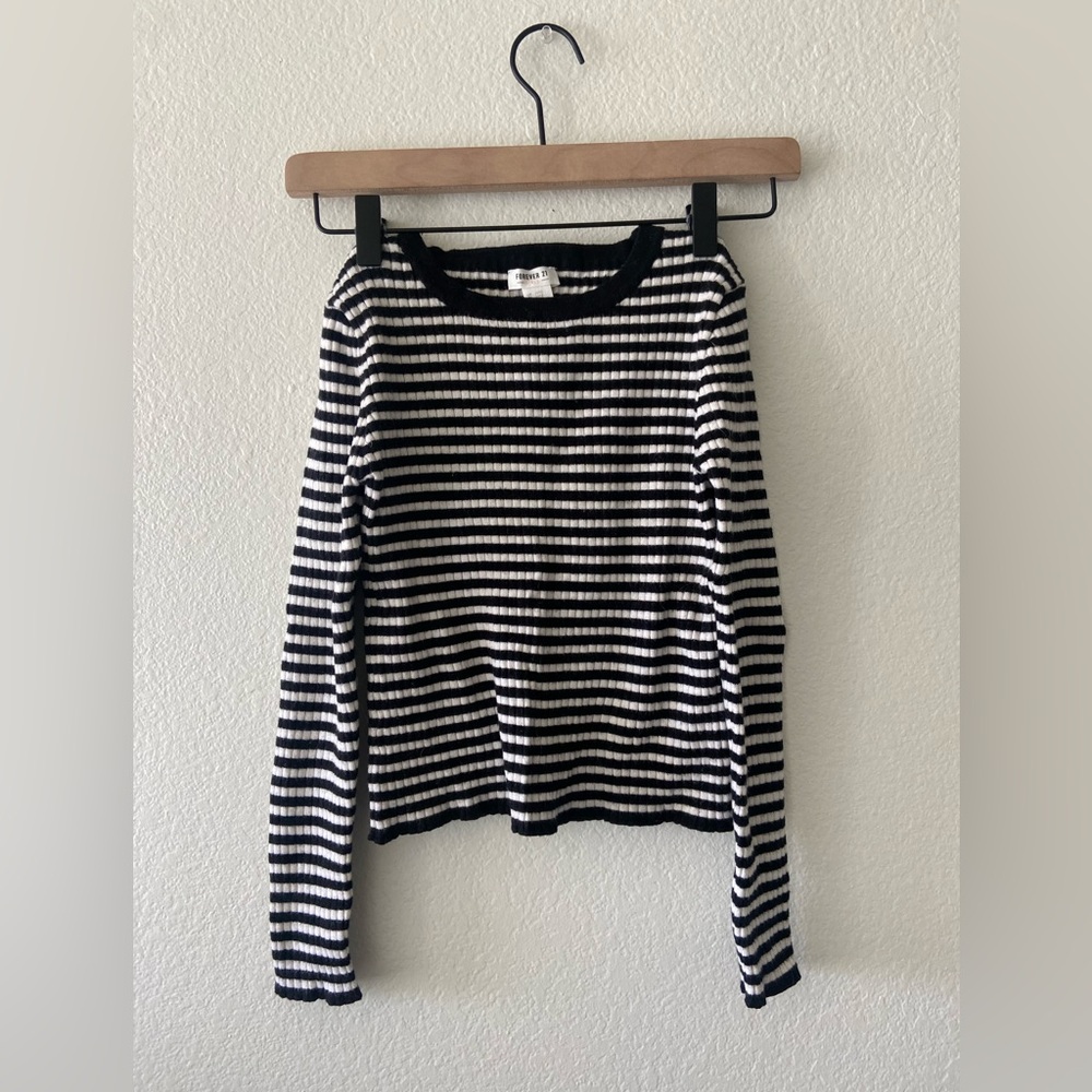 Forever 21 Girls Ribbed Stripe Long Sleeve - 14y